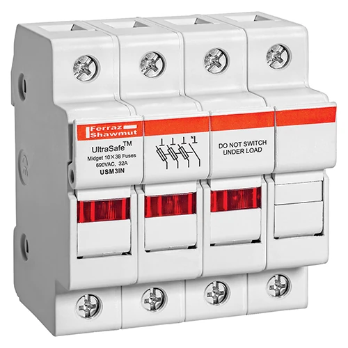 Mersen USM3IN 30A 600VAC / 600VDC 30A 3-pole+n midget fuse holder
